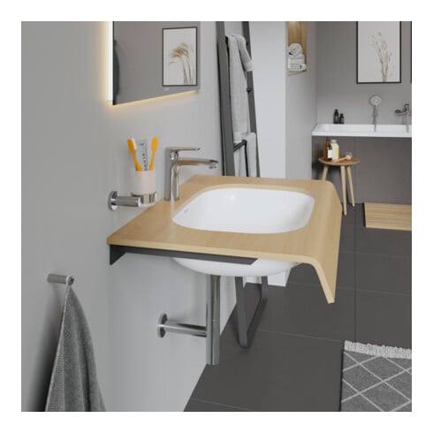 Duravit Einbauwaschtisch D-Code 55x40cm, EB v unt, o. HL, HLB, m ÜL, we