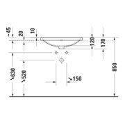 Duravit Einbauwaschtisch D-Neo 60x44cm, EB v ob, m HL, ÜL, HLB, weiß-4