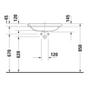 Duravit Einbauwaschtisch DuraStyle 60x43cm, Einb. v o, o HL, ÜL, HLB, weiß-5