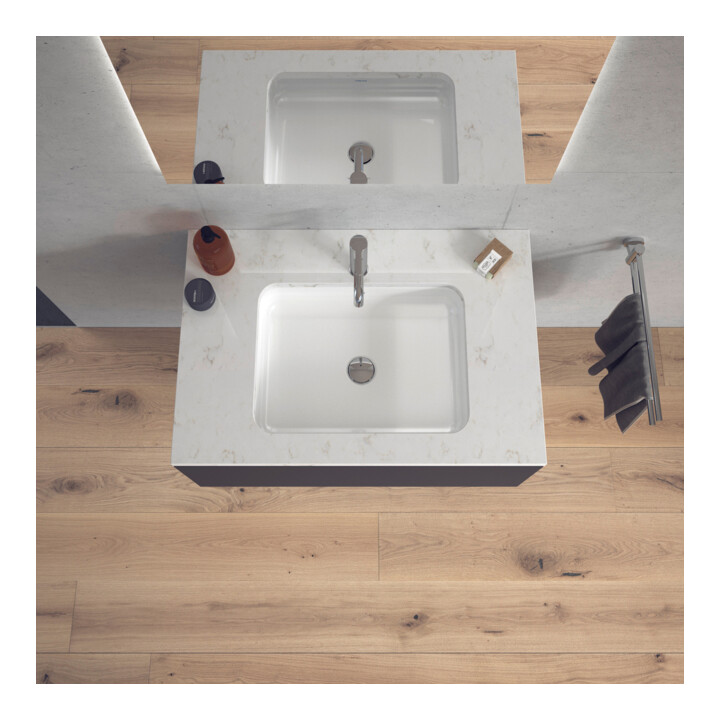 Duravit Einbauwaschtisch Happy D.2 48x34,5cm, EB v u, o. HL, HLB, m ÜL, we