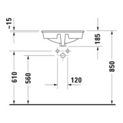 Duravit Einbauwaschtisch Manua d 48, Einb. v o, m HL, ÜL, HLB, weiß-3