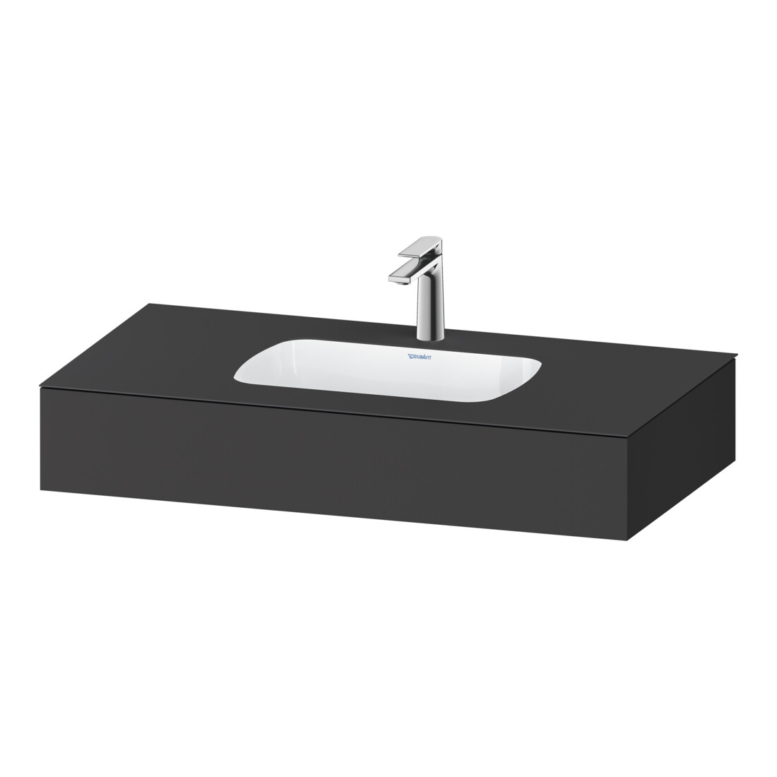 Duravit Einbauwaschtisch-Möbel-Set Qatego 100x55x17cm, gra m, m K, 1 Ausschn, m ÜL
