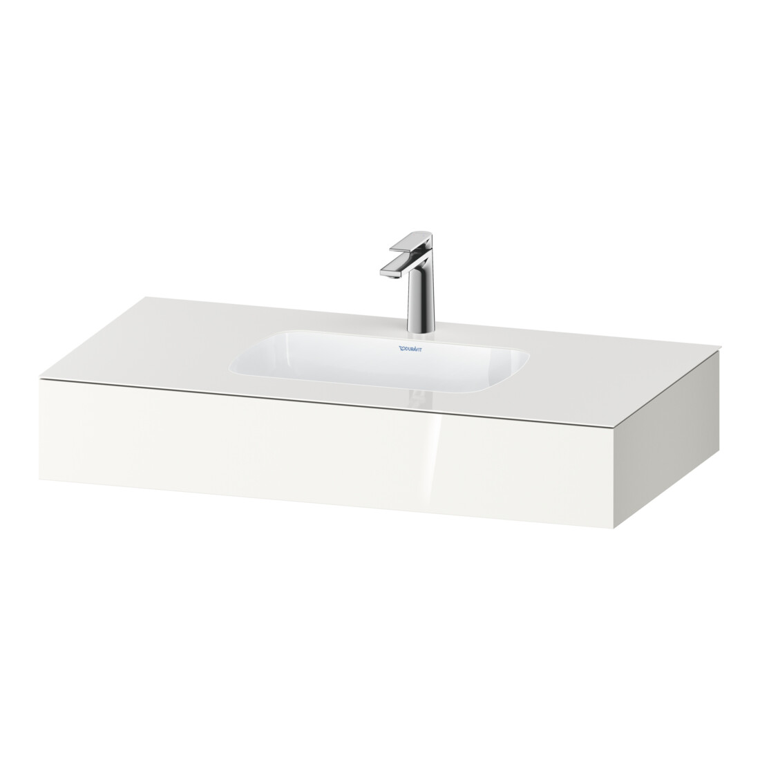Duravit Einbauwaschtisch-Möbel-Set Qatego 100x55x17cm, w g, m K, 1 Ausschn, m ÜL