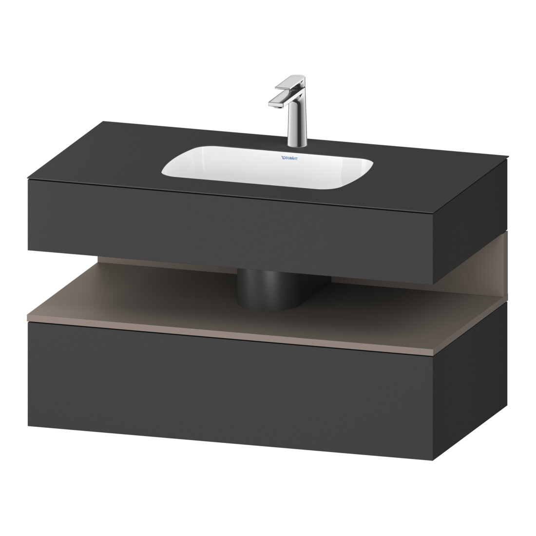 Duravit Einbauwaschtisch-Möbel-Set Qatego 100x55x60cm, ba m/Gr m, Kon-WTU, B