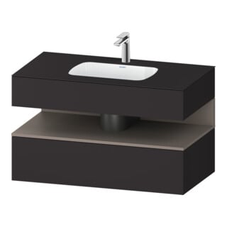 Duravit Einbauwaschtisch-Möbel-Set Qatego 100x55x60cm, ba m/Gr matt, Konsolen-Waschtischunterbau