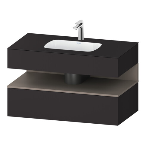 Duravit Einbauwaschtisch-Möbel-Set Qatego 100x55x60cm, ba m/Gr matt, Konsolen-Waschtischunterbau