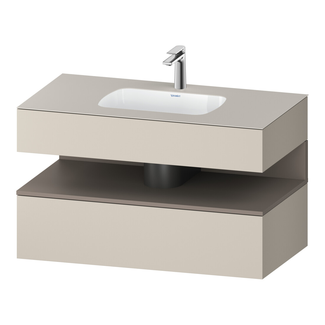 Duravit Einbauwaschtisch-Möbel-Set Qatego 100x55x60cm, ba m/ta m, Kon-WTU, B