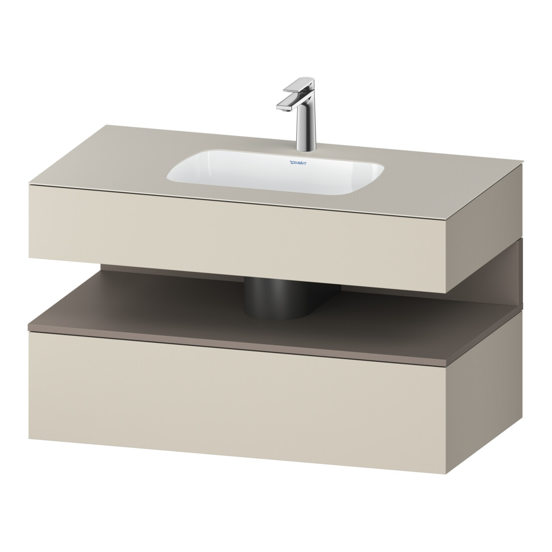 Duravit Einbauwaschtisch-Möbel-Set Qatego 100x55x60cm, ba m/ta m, Kon-WTU, B