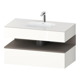 Duravit Einbauwaschtisch-Möbel-Set Qatego 100x55x60cm, ba m/we hgl, Konsolen-Waschtischunterbau