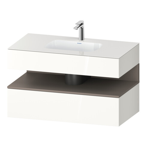 Duravit Einbauwaschtisch-Möbel-Set Qatego 100x55x60cm, ba m/we hgl, Konsolen-Waschtischunterbau