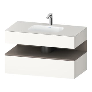 Duravit Einbauwaschtisch-Möbel-Set Qatego 100x55x60cm, ba m/we matt, Konsolen-Waschtischunterbau