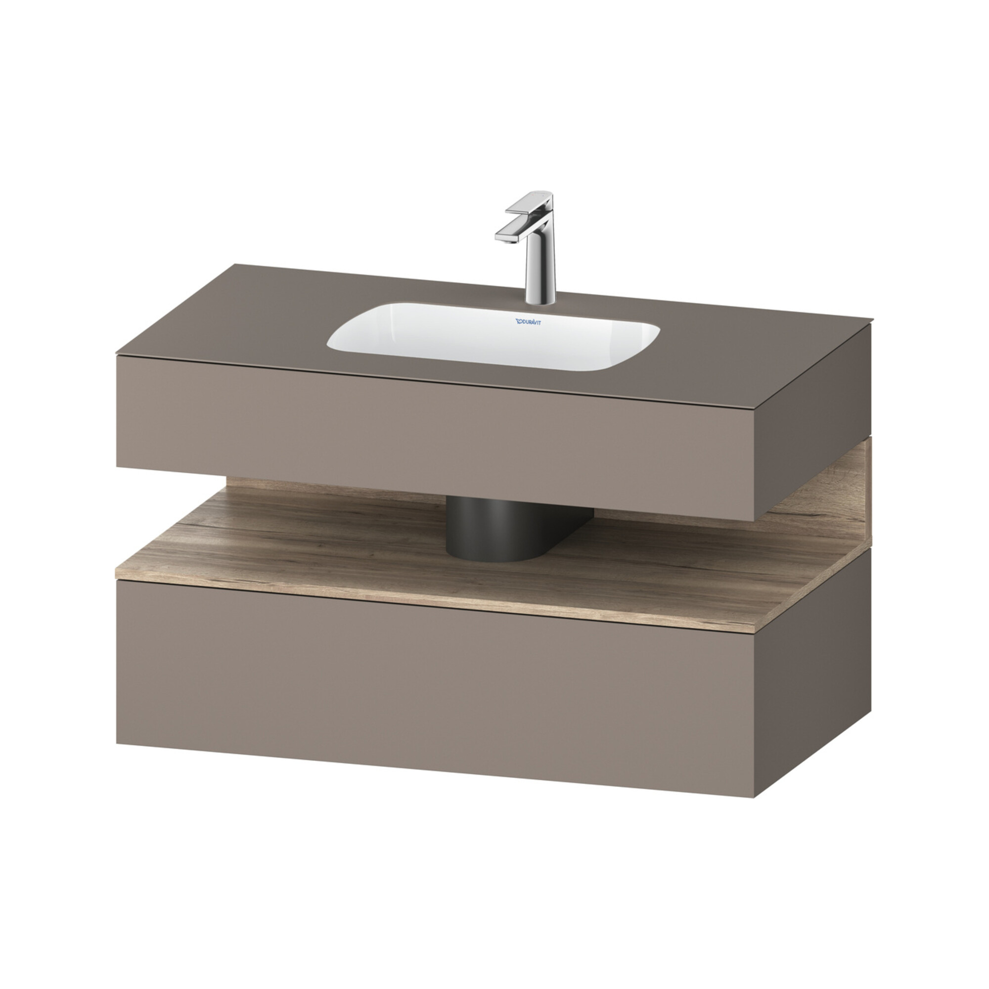Duravit Einbauwaschtisch-Möbel-Set Qatego 100x55x60cm, E Ma/Ba ma, Konsolen-Waschtischunterbau