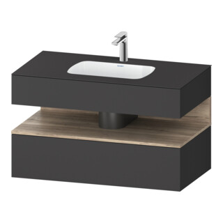 Duravit Einbauwaschtisch-Möbel-Set Qatego 100x55x60cm, E Ma/Gra m, Kon-WTU, B