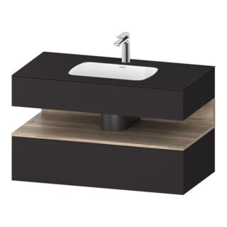 Duravit Einbauwaschtisch-Möbel-Set Qatego 100x55x60cm, E Ma/Gra m, Kon-WTU, B