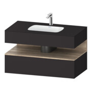 Duravit Einbauwaschtisch-Möbel-Set Qatego 100x55x60cm, E Ma/Gra matt, Konsolen-Waschtischunterbau