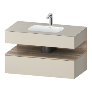 Duravit Einbauwaschtisch-Möbel-Set Qatego 100x55x60cm, E Ma/t m, Kon-WTU, Nischenb