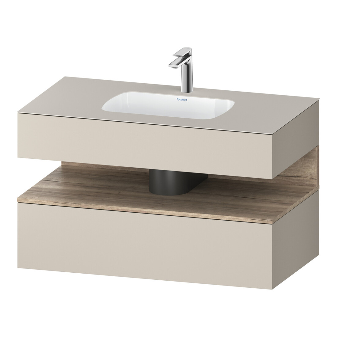 Duravit Einbauwaschtisch-Möbel-Set Qatego 100x55x60cm, E Ma/t ma, Konsolen-Waschtischunterbau