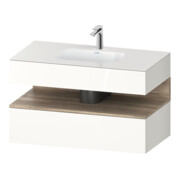 Duravit Einbauwaschtisch-Möbel-Set Qatego 100x55x60cm, E Ma/w hgl, Konsolen-Waschtischunterbau