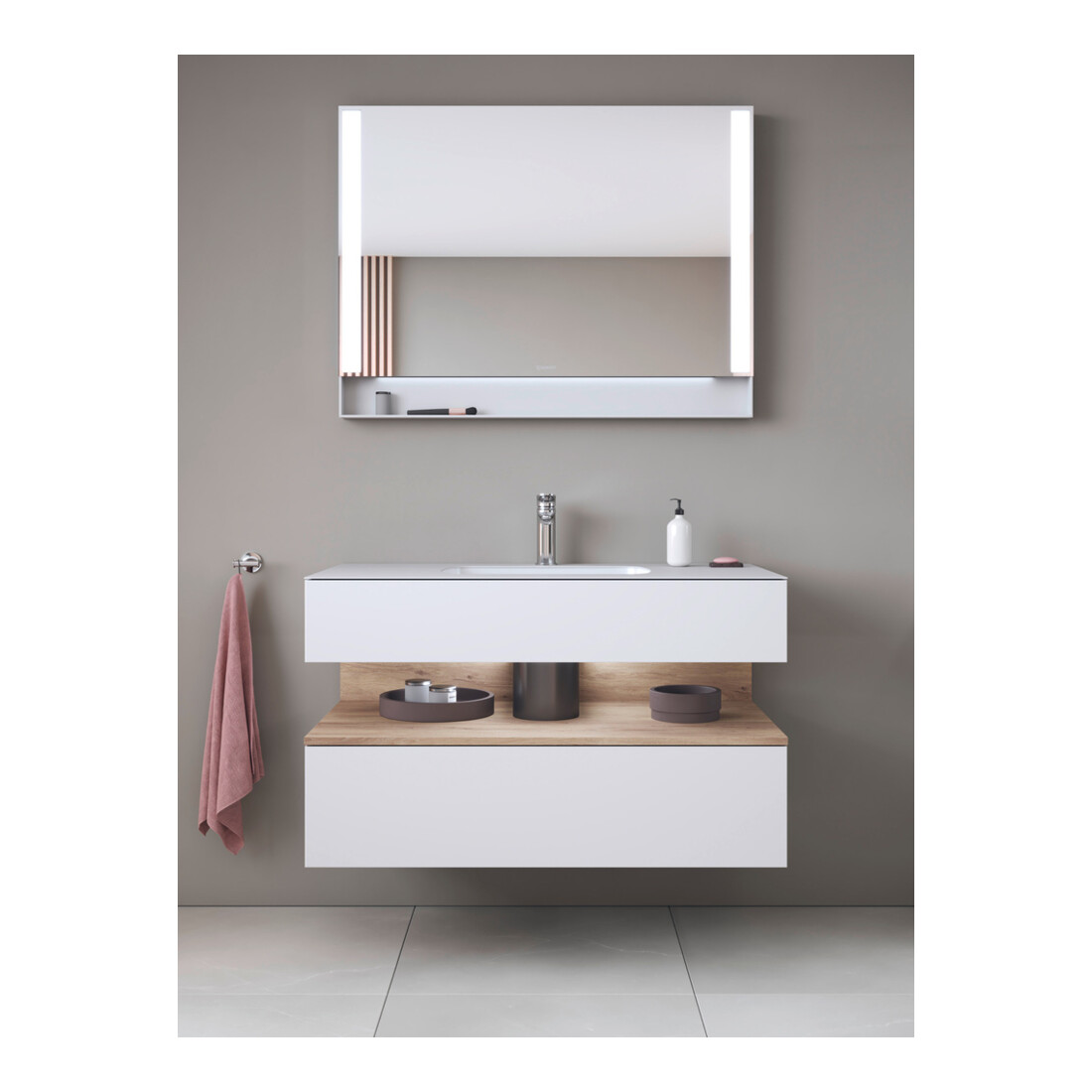 Duravit Einbauwaschtisch-Möbel-Set Qatego 100x55x60cm, E Ma/w m, Kon-WTU, Nischenb