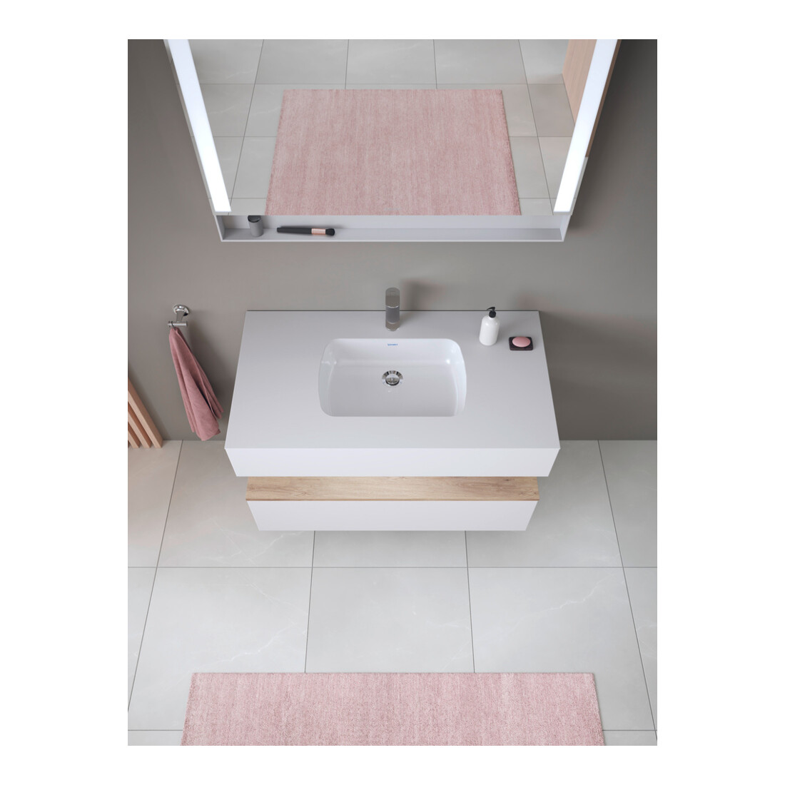 Duravit Einbauwaschtisch-Möbel-Set Qatego 100x55x60cm, E Ma/w m, Kon-WTU, Nischenb