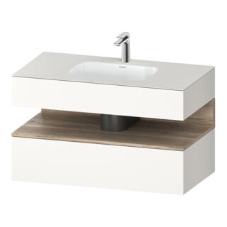 Duravit Einbauwaschtisch-Möbel-Set Qatego 100x55x60cm, E Ma/w matt, Konsolen-Waschtischunterbau