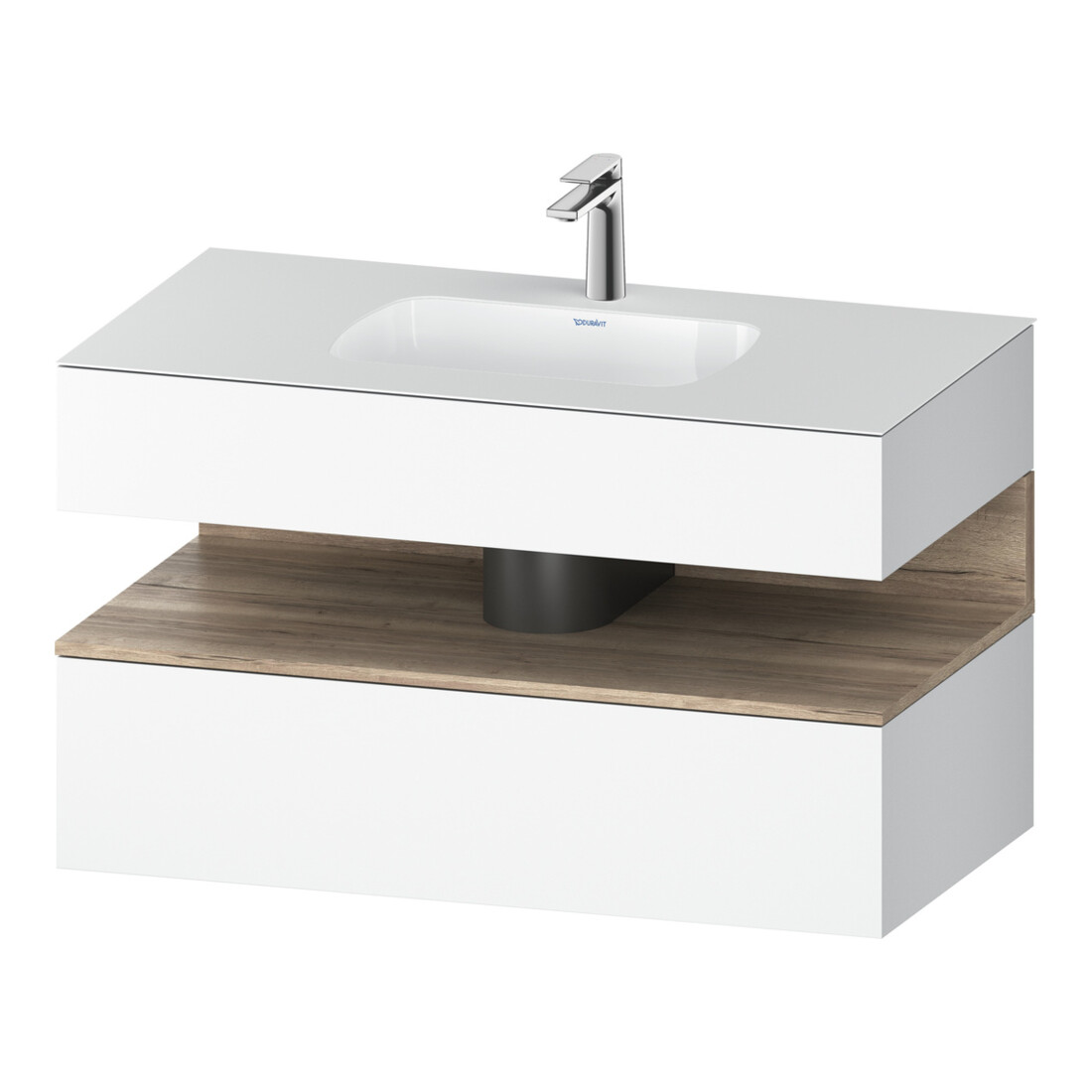 Duravit Einbauwaschtisch-Möbel-Set Qatego 100x55x60cm, E Marmor/w ma, Konsolen-Waschtischunterbau