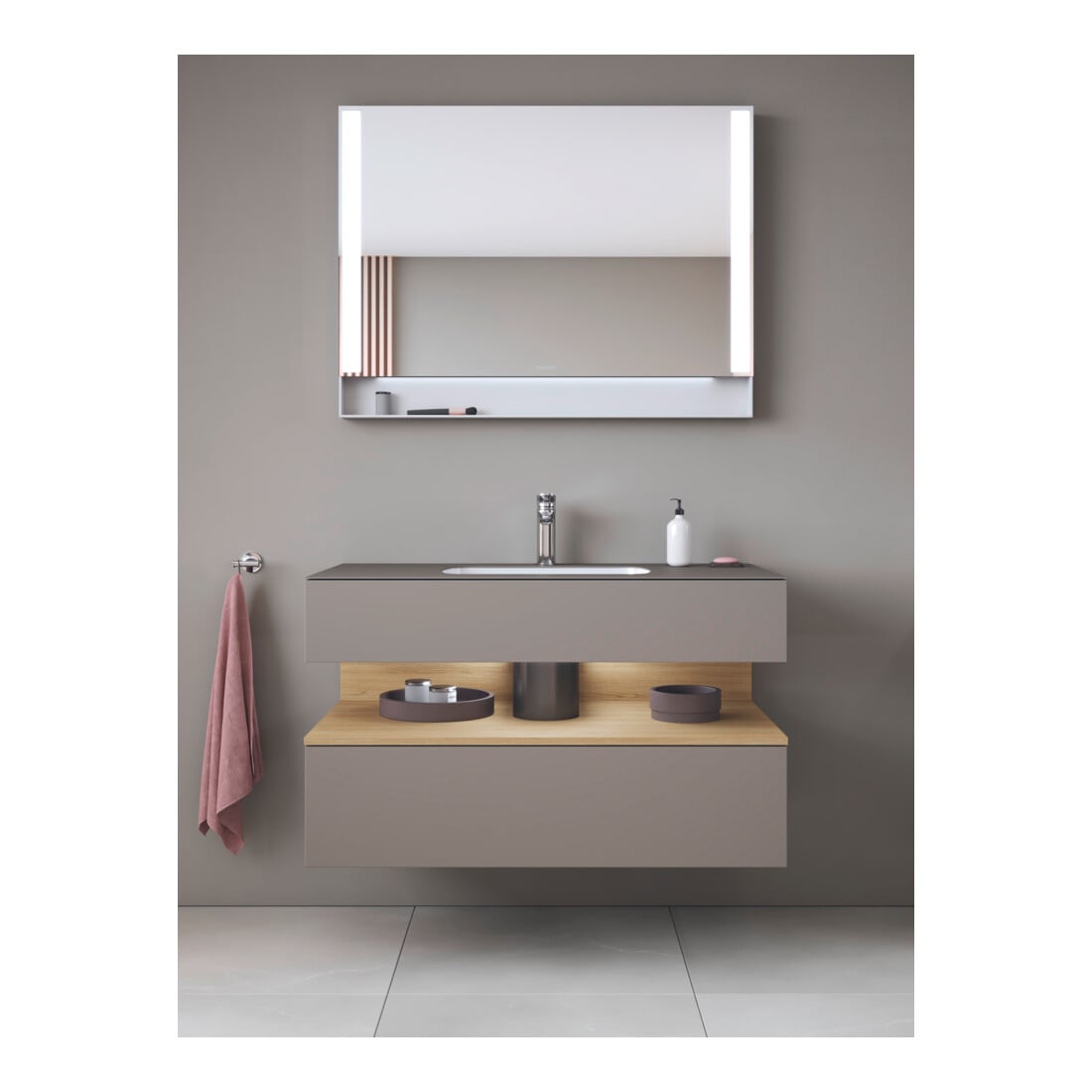 Duravit Einbauwaschtisch-Möbel-Set Qatego 100x55x60cm, E na/b m, Kon-WTU, Nischenb