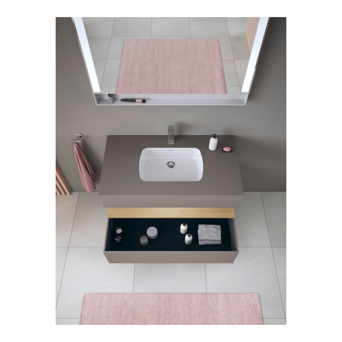 Duravit Einbauwaschtisch-Möbel-Set Qatego 100x55x60cm, E na/b m, Kon-WTU, Nischenb
