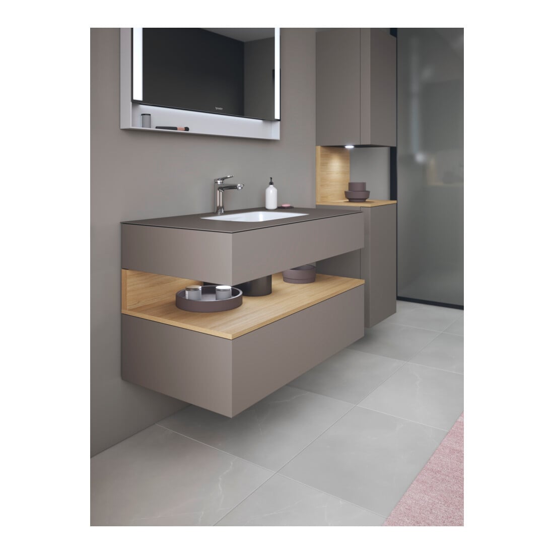 Duravit Einbauwaschtisch-Möbel-Set Qatego 100x55x60cm, E na/b m, Kon-WTU, Nischenb
