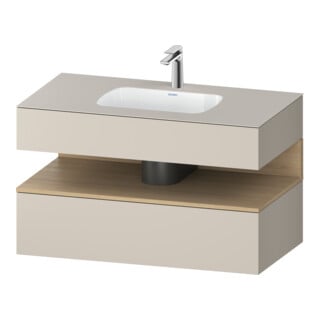 Duravit Einbauwaschtisch-Möbel-Set Qatego 100x55x60cm, E na/tau ma, Konsolen-Waschtischunterbau