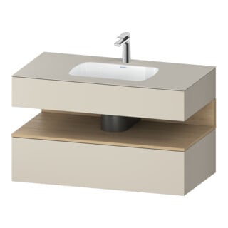 Duravit Einbauwaschtisch-Möbel-Set Qatego 100x55x60cm, E na/tau matt, Konsolen-Waschtischunterbau
