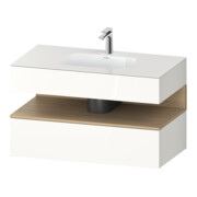 Duravit Einbauwaschtisch-Möbel-Set Qatego 100x55x60cm, E na/we hgl, Konsolen-Waschtischunterbau-1