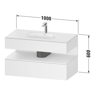 Duravit Einbauwaschtisch-Möbel-Set Qatego 100x55x60cm, E sw/Bas ma, Konsolen-Waschtischunterbau