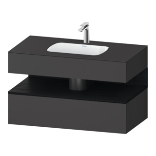 Duravit Einbauwaschtisch-Möbel-Set Qatego 100x55x60cm, E sw/gra m, Kon-WTU, B