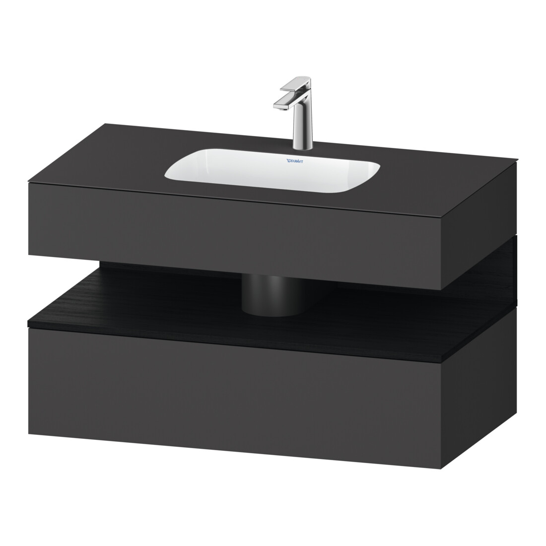 Duravit Einbauwaschtisch-Möbel-Set Qatego 100x55x60cm, E sw/gra m, Kon-WTU, B