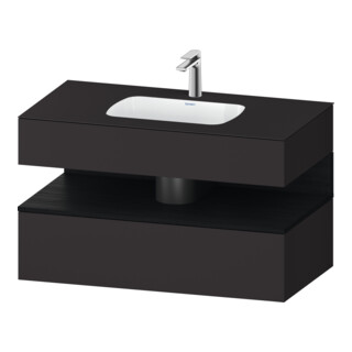 Duravit Einbauwaschtisch-Möbel-Set Qatego 100x55x60cm, E sw/gra m, Kon-WTU, B