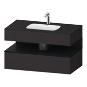 Duravit Einbauwaschtisch-Möbel-Set Qatego 100x55x60cm, E sw/gra matt, Konsolen-Waschtischunterbau