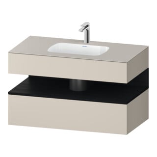 Duravit Einbauwaschtisch-Möbel-Set Qatego 100x55x60cm, E sw/tau ma, Konsolen-Waschtischunterbau