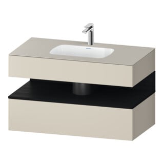 Duravit Einbauwaschtisch-Möbel-Set Qatego 100x55x60cm, E sw/tau matt, Konsolen-Waschtischunterbau