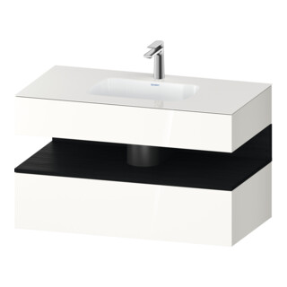 Duravit Einbauwaschtisch-Möbel-Set Qatego 100x55x60cm, E sw/we g, Kon-WTU, B