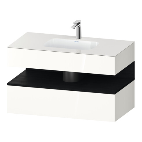Duravit Einbauwaschtisch-Möbel-Set Qatego 100x55x60cm, E sw/we g, Kon-WTU, B