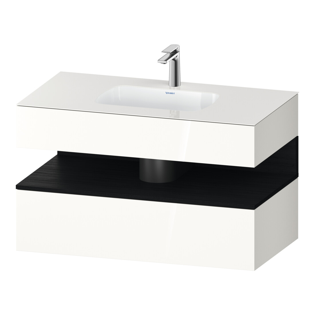 Duravit Einbauwaschtisch-Möbel-Set Qatego 100x55x60cm, E sw/we g, Kon-WTU, B