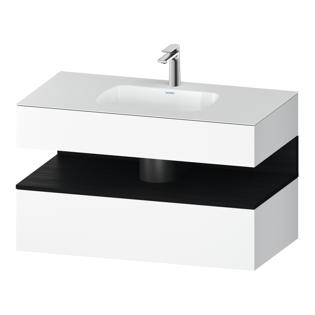 Duravit Einbauwaschtisch-Möbel-Set Qatego 100x55x60cm, E sw/we m, Kon-WTU, B