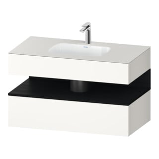 Duravit Einbauwaschtisch-Möbel-Set Qatego 100x55x60cm, Ei sw/we matt, Konsolen-Waschtischunterbau