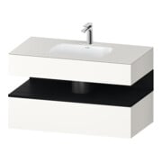 Duravit Einbauwaschtisch-Möbel-Set Qatego 100x55x60cm, Ei sw/we matt, Konsolen-Waschtischunterbau