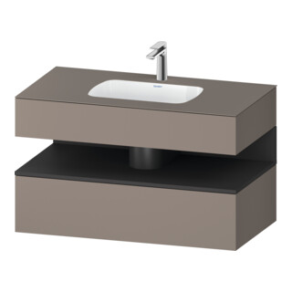 Duravit Einbauwaschtisch-Möbel-Set Qatego 100x55x60cm, gra m/ba m, Kon-WTU, B