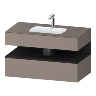 Duravit Einbauwaschtisch-Möbel-Set Qatego 100x55x60cm, gra m/ba m, Kon-WTU, B
