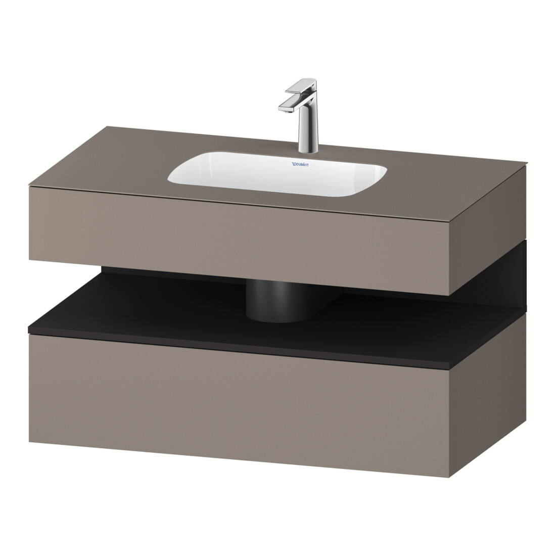 Duravit Einbauwaschtisch-Möbel-Set Qatego 100x55x60cm, gra m/ba m, Kon-WTU, B