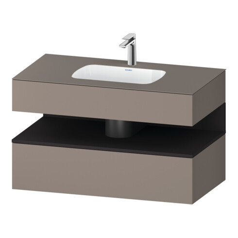 Duravit Einbauwaschtisch-Möbel-Set Qatego 100x55x60cm, gra m/ba ma, Konsolen-Waschtischunterbau