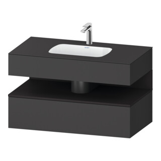 Duravit Einbauwaschtisch-Möbel-Set Qatego 100x55x60cm, gra m/Gr ma, Konsolen-Waschtischunterbau